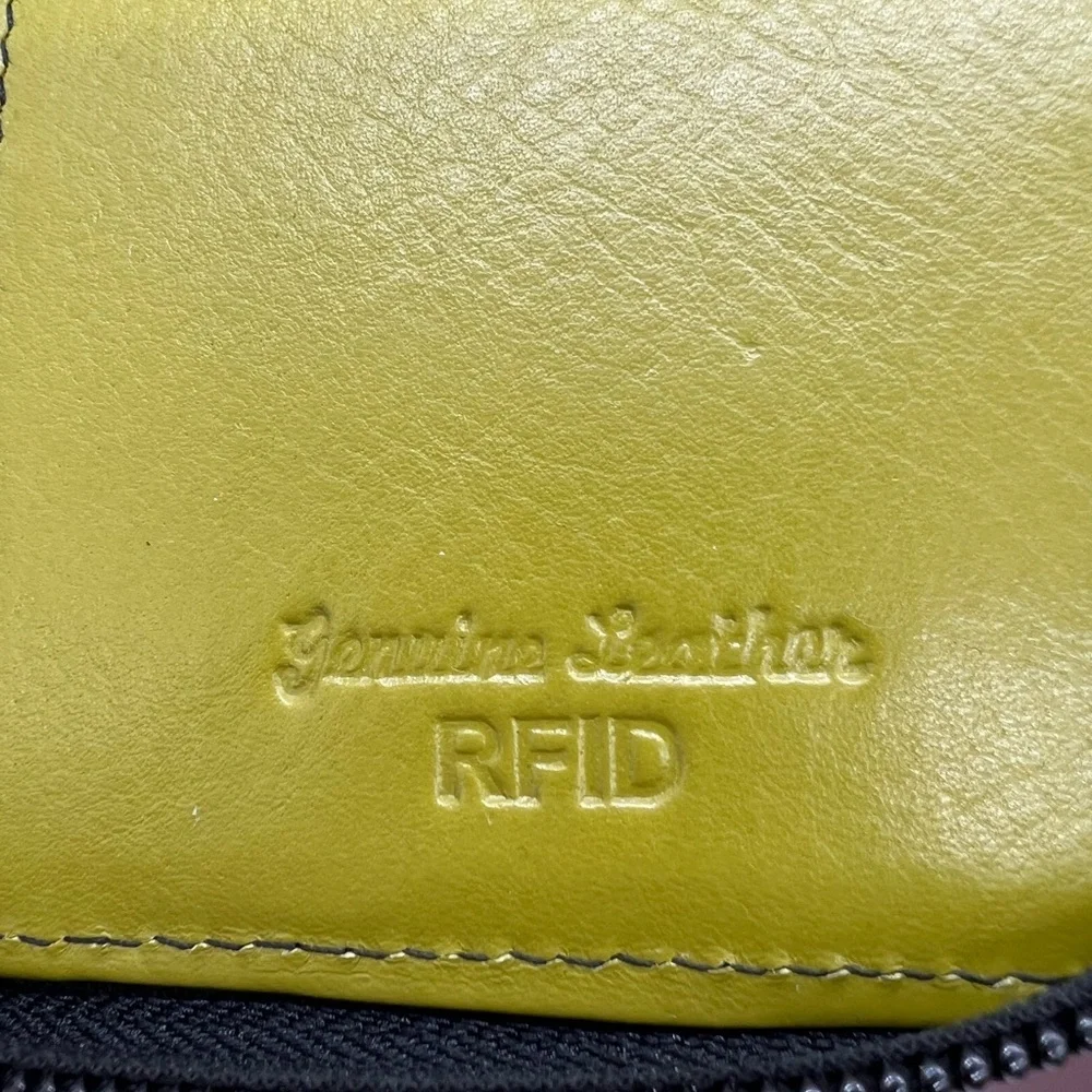 Beautiful Buttery Leather Wristlet Multicolored Zip Around